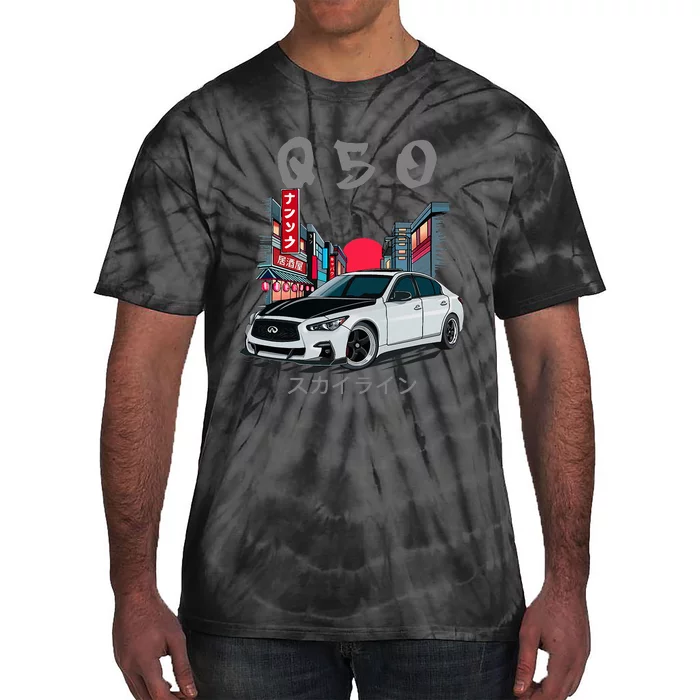 Jdm Q50 Car Lover Enthusiast Skyline Tie-Dye T-Shirt