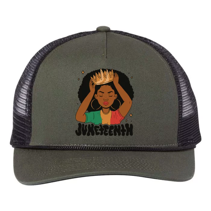 Juneteenth Queen Female Retro Rope Trucker Hat Cap