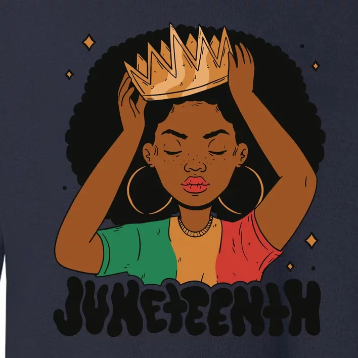 Juneteenth Queen Female Toddler Sweatshirt