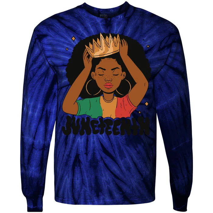 Juneteenth Queen Female Tie-Dye Long Sleeve Shirt