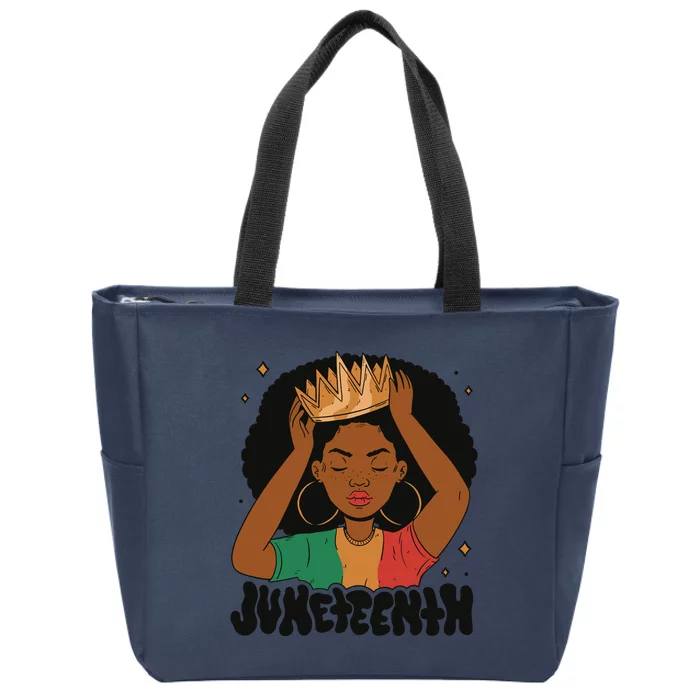 Juneteenth Queen Female Zip Tote Bag