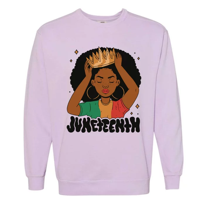 Juneteenth Queen Female Garment-Dyed Sweatshirt