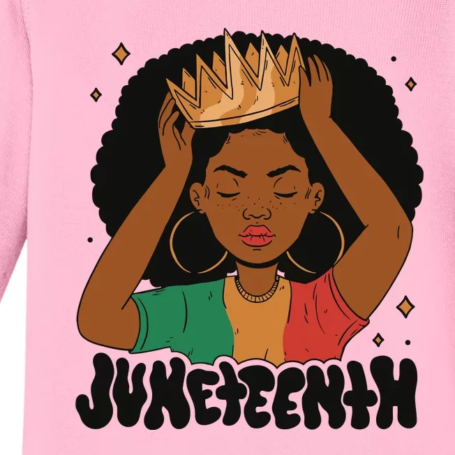 Juneteenth Queen Female Baby Long Sleeve Bodysuit