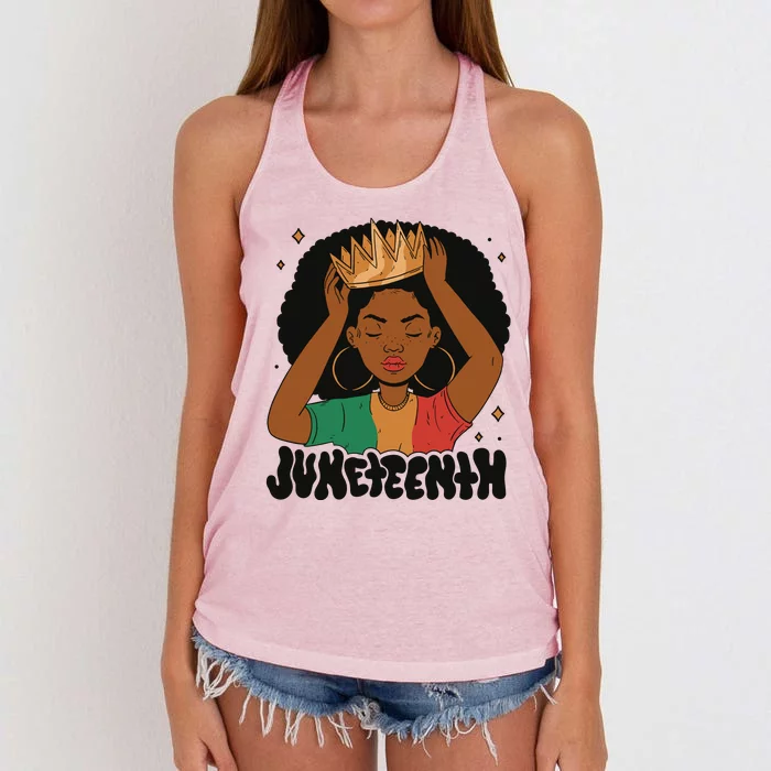 Juneteenth Queen Female Women's Knotted Racerback Tank