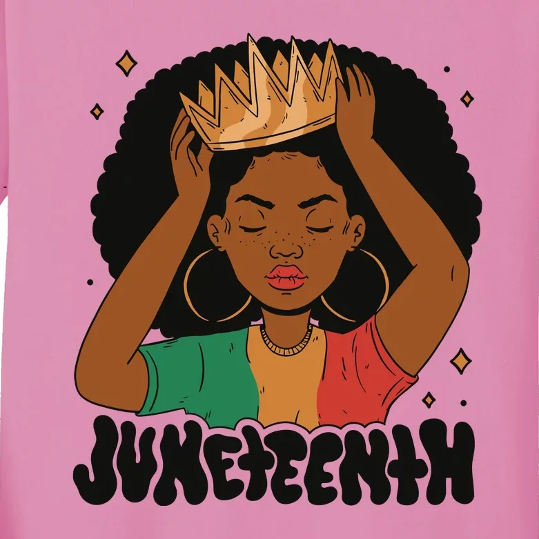 Juneteenth Queen Female Kids Long Sleeve Shirt