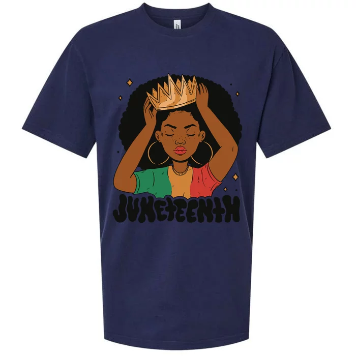 Juneteenth Queen Female Sueded Cloud Jersey T-Shirt