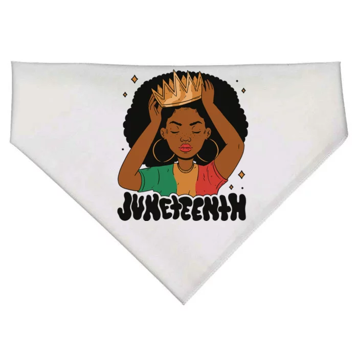 Juneteenth Queen Female USA-Made Doggie Bandana