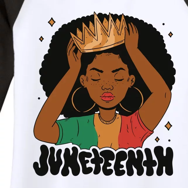 Juneteenth Queen Female Women's Tri-Blend 3/4-Sleeve Raglan Shirt