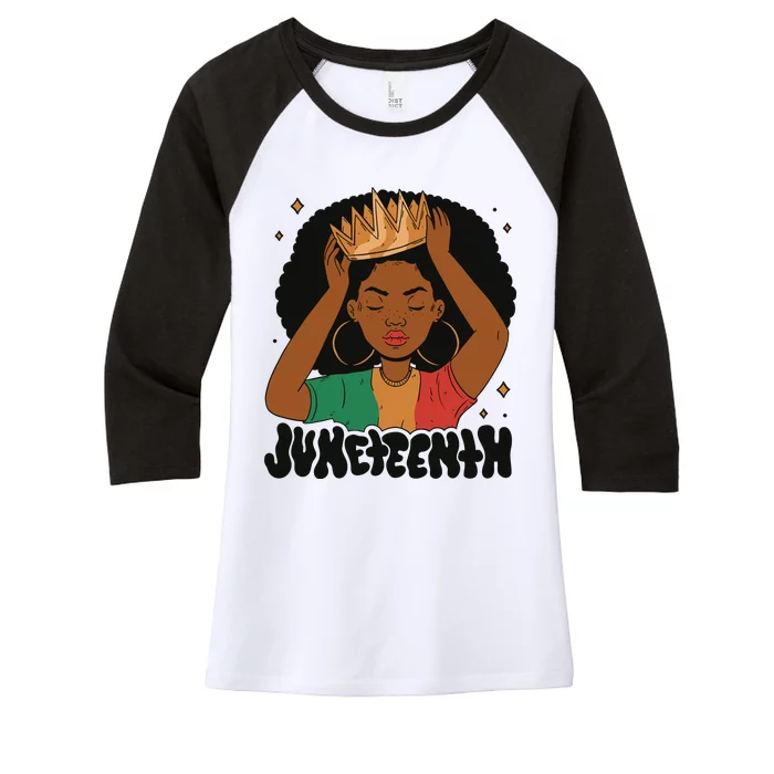 Juneteenth Queen Female Women's Tri-Blend 3/4-Sleeve Raglan Shirt