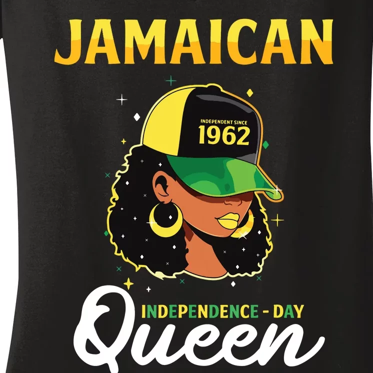 Jamaican Queen Independence Day 1962 Women's V-Neck T-Shirt