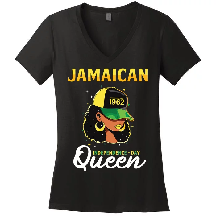 Jamaican Queen Independence Day 1962 Women's V-Neck T-Shirt