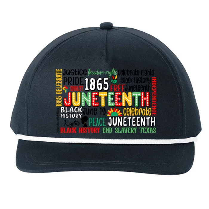 Juneteenth Quote Juneteenth 1865 Freedom Snapback Five-Panel Rope Hat