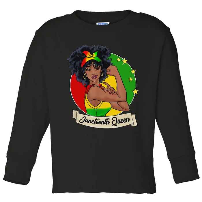 Juneteenth Queen Melanin Black Magic Wo Cute Toddler Long Sleeve Shirt