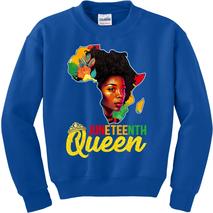 Juneteenth Queen Melanin Cute Black Magic Gift Kids Sweatshirt