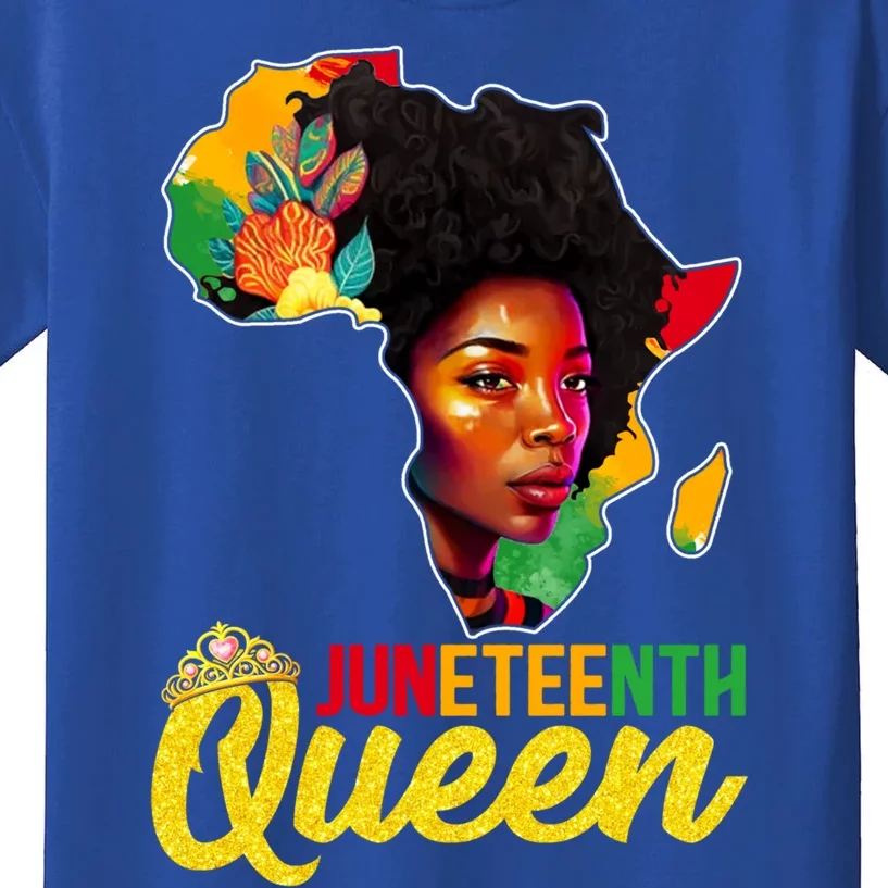 Juneteenth Queen Melanin Cute Black Magic Gift Kids T-Shirt