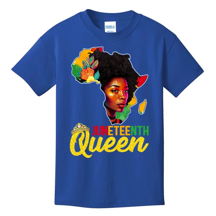 Juneteenth Queen Melanin Cute Black Magic Gift Kids T-Shirt