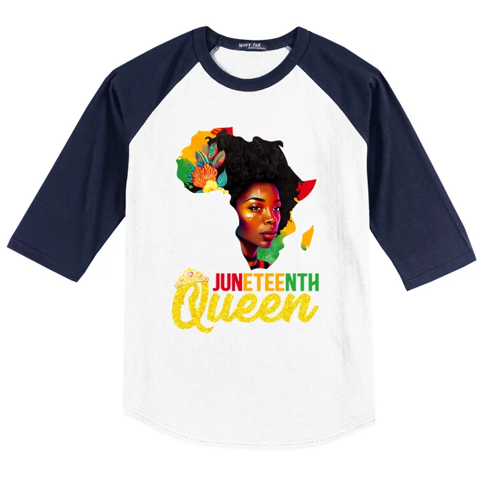 Juneteenth Queen Melanin Cute Black Magic Gift Baseball Sleeve Shirt