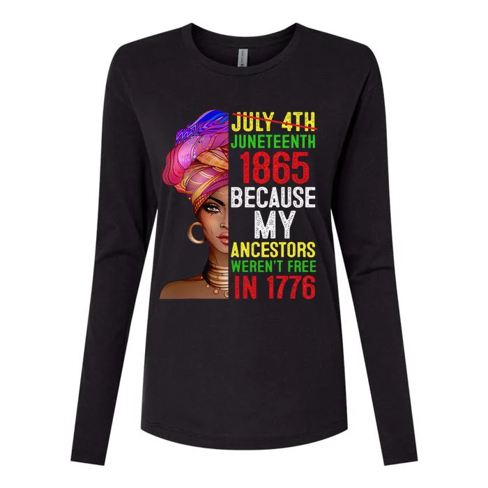 Juneteenth Queen Melanin African American Womens Cotton Relaxed Long Sleeve T-Shirt