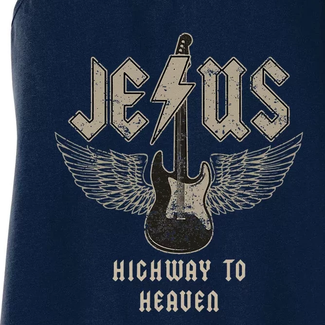 Jesus Rock And Roll Christian Music Worship Bible Verse Women's Racerback Tank