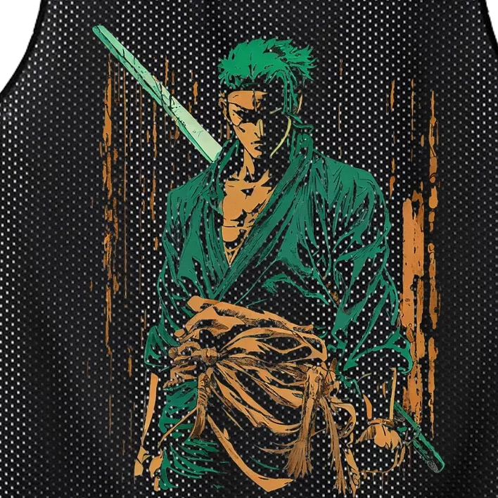 Japanese Retro Art Anime Mesh Reversible Basketball Jersey Tank