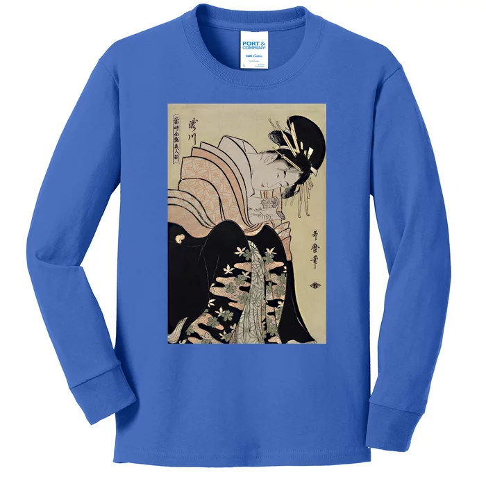 Japanese Retro Artwork Takigawa From The Teagifthouse Art Cool Gift Kids Long Sleeve Shirt