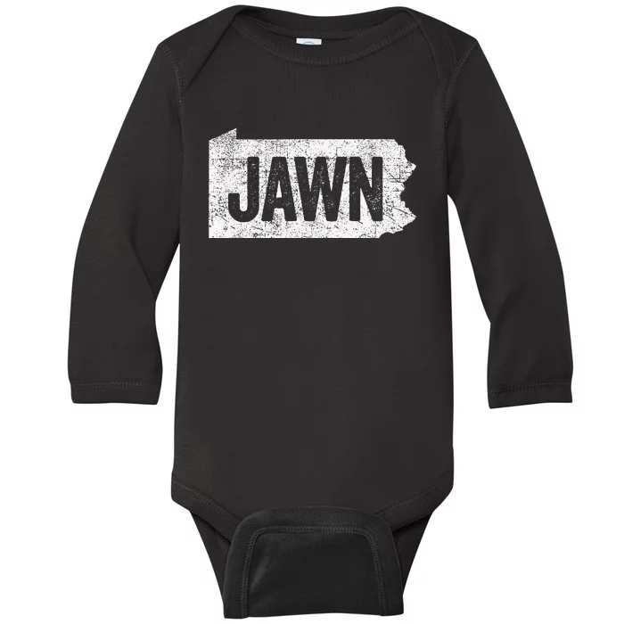 Jawn Retro Boy Girl Philadelphia Slang Baby Long Sleeve Bodysuit