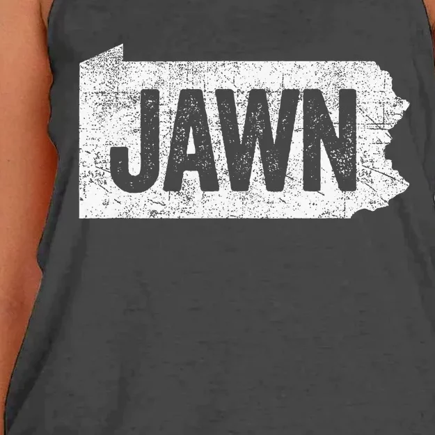 Jawn Retro Boy Girl Philadelphia Slang Women's Knotted Racerback Tank