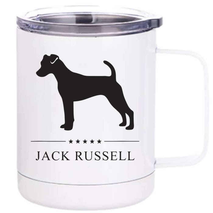 Jack Russell Black Silhouette Front & Back 12oz Stainless Steel Tumbler Cup