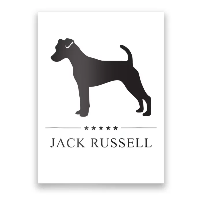 Jack Russell Black Silhouette Poster