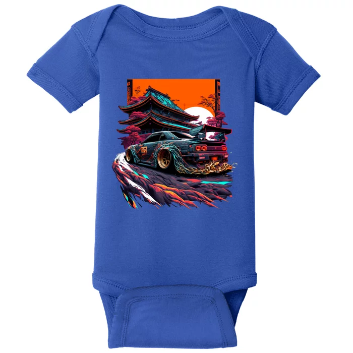 Japanese Retro Car Racing Drifting Art Jdm Legend Tuning Gift Baby Bodysuit