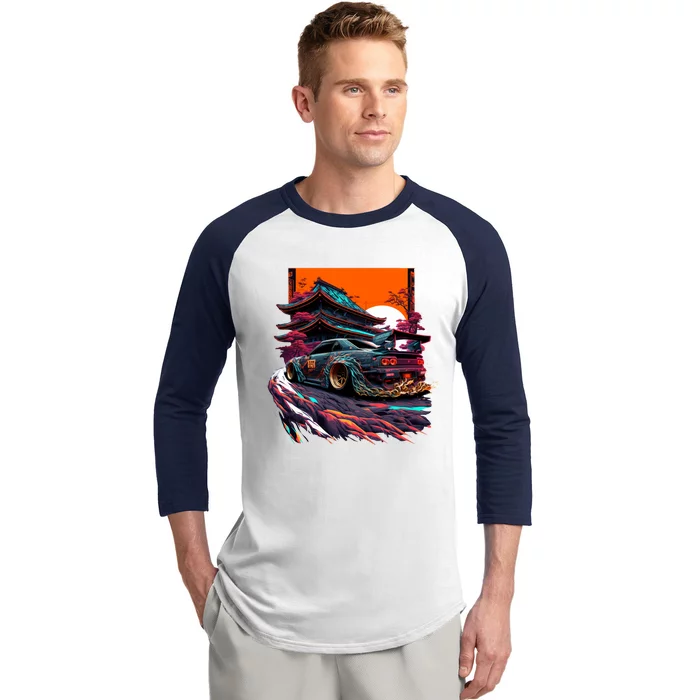 Japanese Retro Car Racing Drifting Art Jdm Legend Tuning Gift Baseball Sleeve Shirt