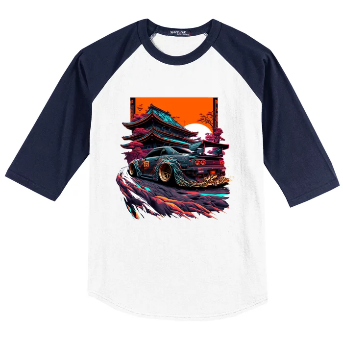 Japanese Retro Car Racing Drifting Art Jdm Legend Tuning Gift Baseball Sleeve Shirt