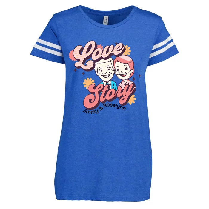 Jimmy & Rosalynn Carter Love Story Enza Ladies Jersey Football T-Shirt