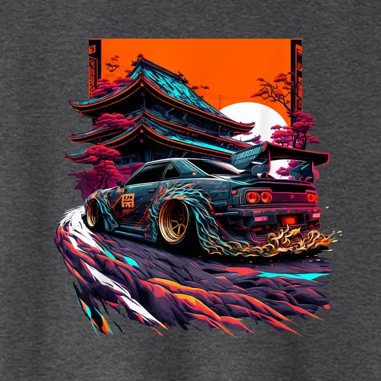 Japanese Retro Car Racing Drifting Art JDM Legend Tuning Women's Crop Top Tee