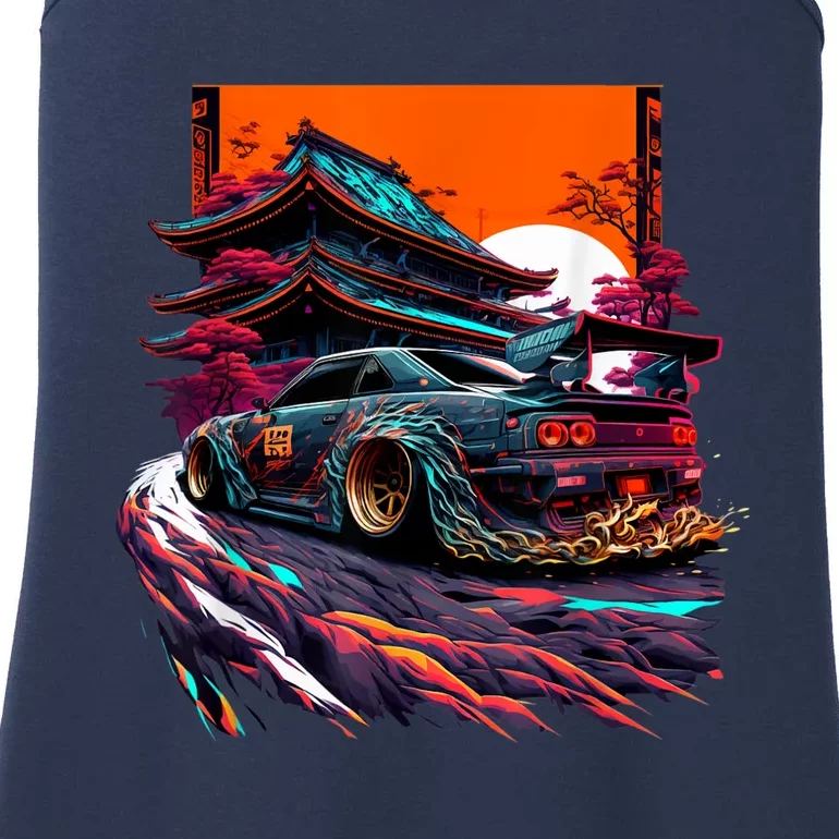 Japanese Retro Car Racing Drifting Art JDM Legend Tuning Ladies Essential Tank