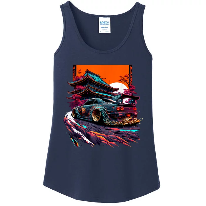 Japanese Retro Car Racing Drifting Art JDM Legend Tuning Ladies Essential Tank