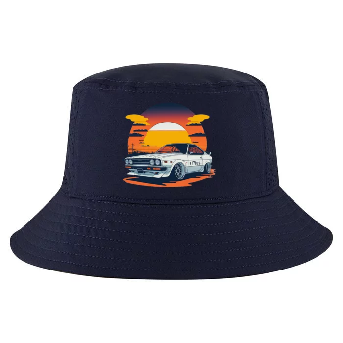 Jdm Retro Car And Sunset Cool Comfort Performance Bucket Hat