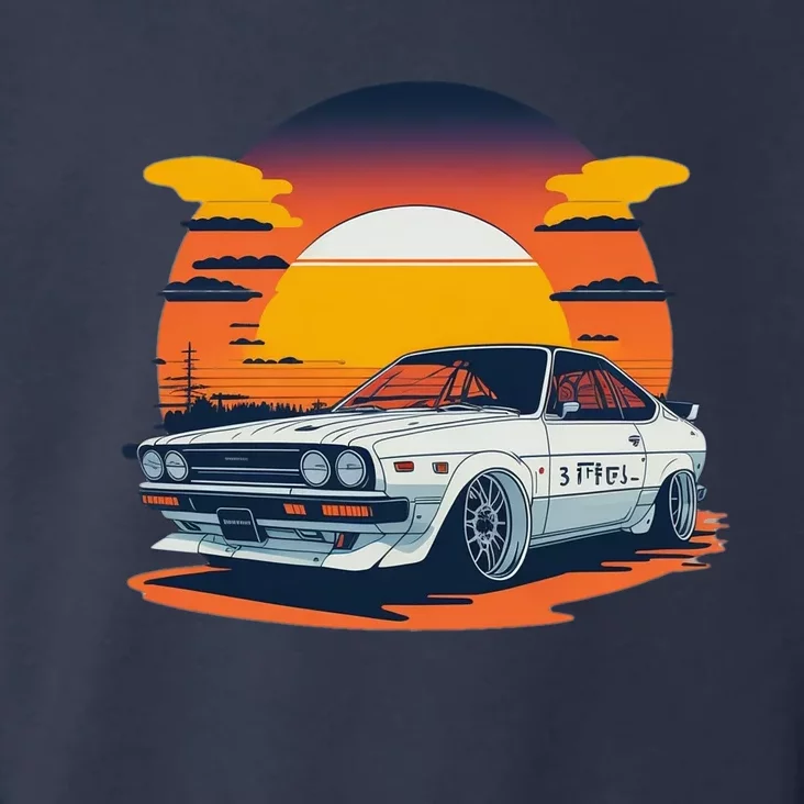 Jdm Retro Car And Sunset Toddler Hoodie