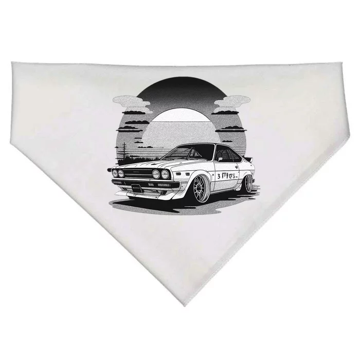 Jdm Retro Car And Sunset USA-Made Doggie Bandana