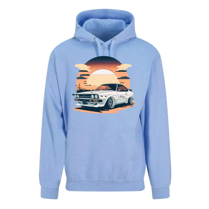 Jdm Retro Car And Sunset Unisex Surf Hoodie