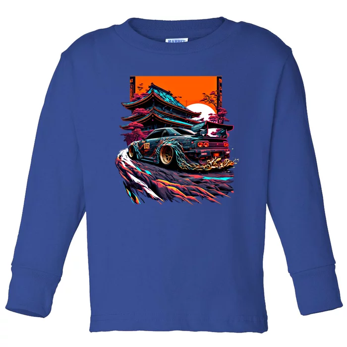 Japanese Retro Car Racing Drifting Art Jdm Legend Tuning Gift Toddler Long Sleeve Shirt