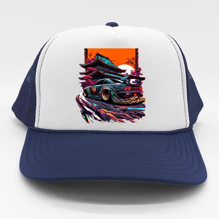 Japanese Retro Car Racing Drifting Art Jdm Legend Tuning Gift Trucker Hat