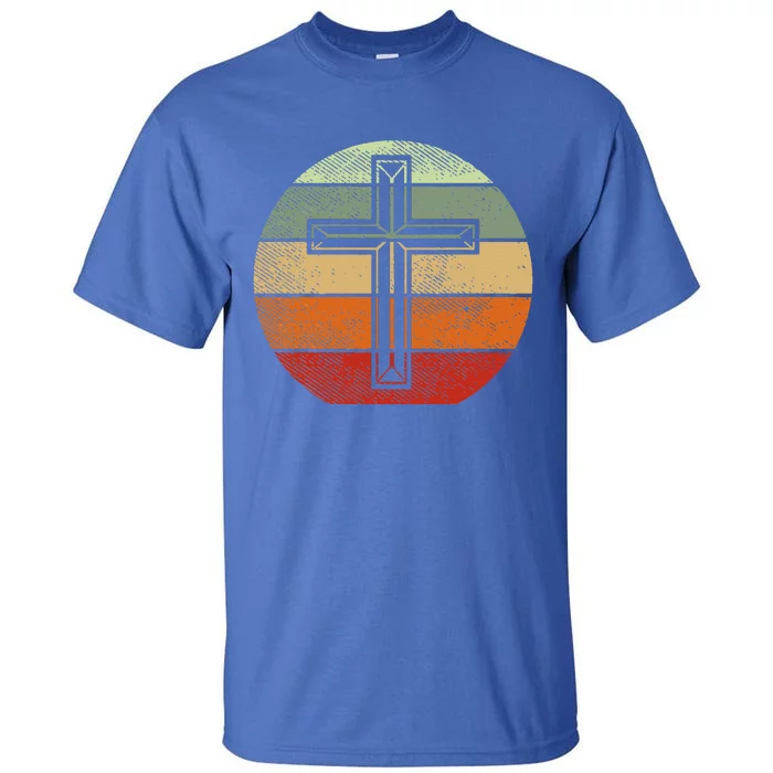 Jesus Retro Cross Christ God Faith Religious Christian Gift Tall T-Shirt