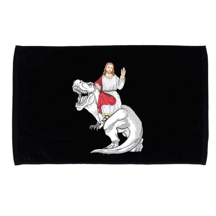 Jesus Riding Dinosaur T Rex Jesus Christ Cute Christian Microfiber Hand Towel