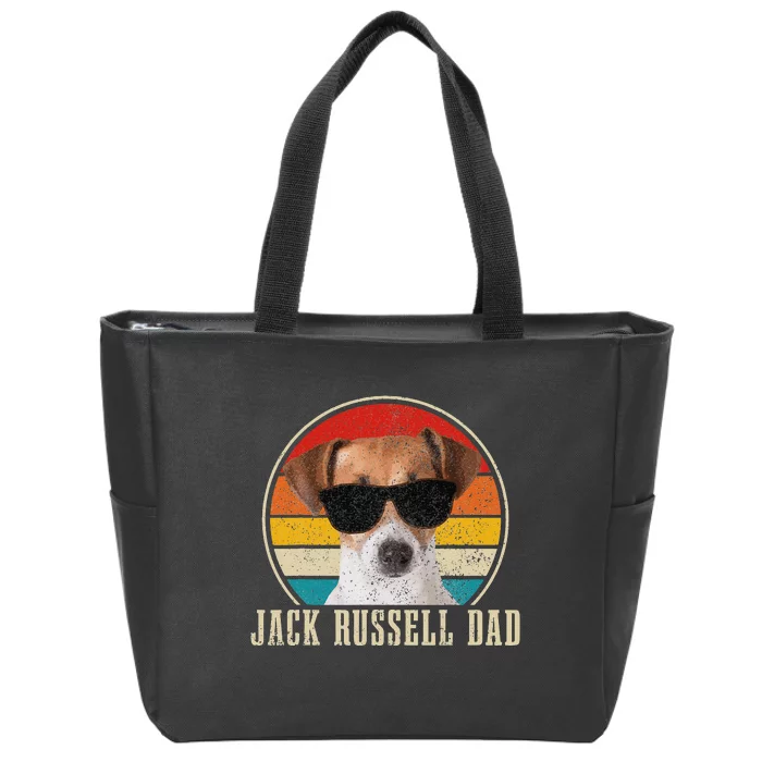 Jack Russell Dad Funny Dog Vintage Jack Russell Terrier Zip Tote Bag