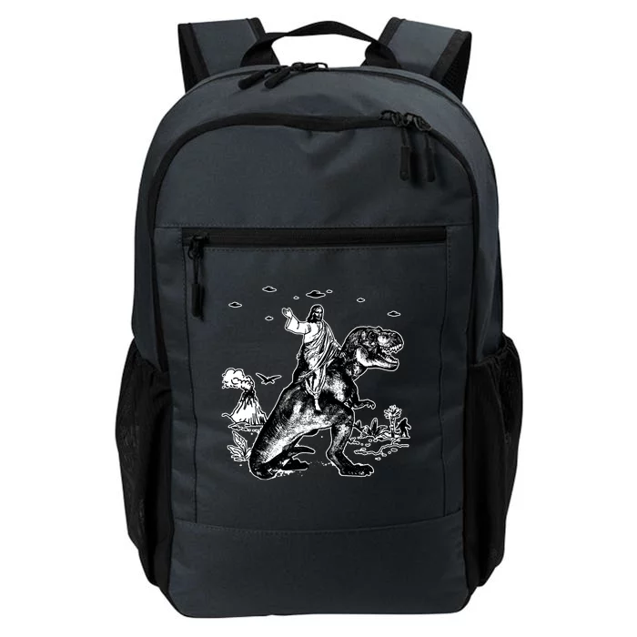 Jesus Riding Dinosaur Funny Ufo Daily Commute Backpack