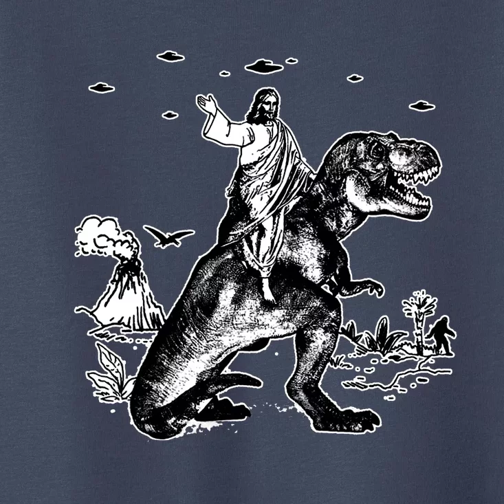 Jesus Riding Dinosaur Funny Ufo Toddler T-Shirt