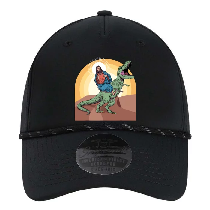 Jesus Riding Dinosaur Performance The Dyno Cap