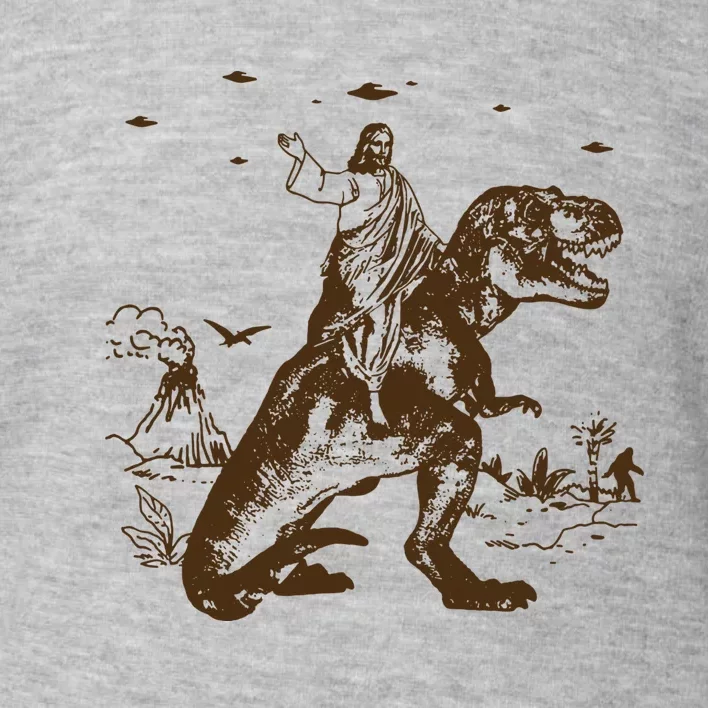 Jesus Riding Dinosaur Ufo Funny Toddler Sweatshirt