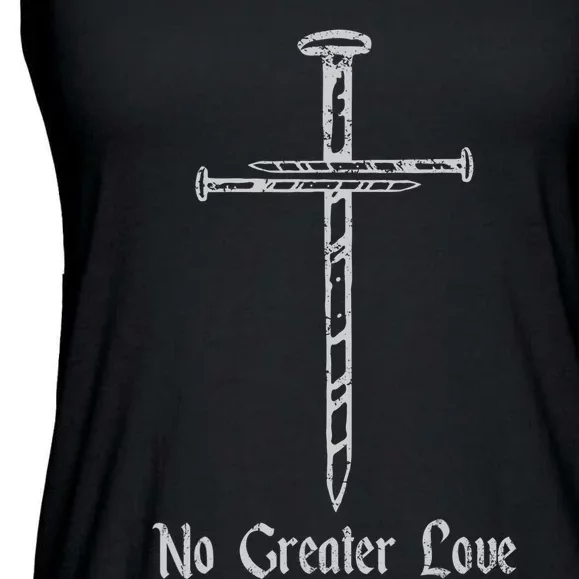 Jesus Resurrection Day No Greater Love 3 Nails Cross Easter Ladies Essential Flowy Tank